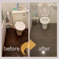 Toilet before and after our job